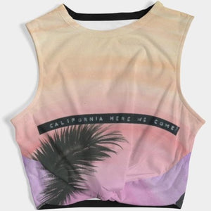 CALIFORNIA HERE WE COME Twist-Front Tank