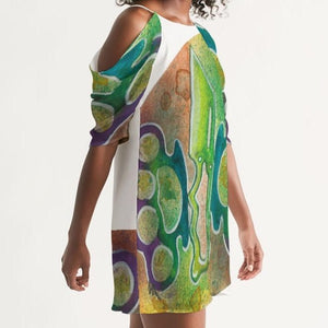 ANXIETY Open Shoulder A-Line Dress